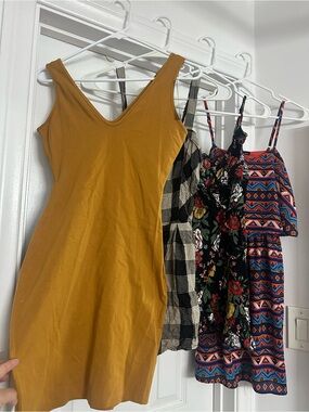 Hollister Mustard V-Neck Mini Dress